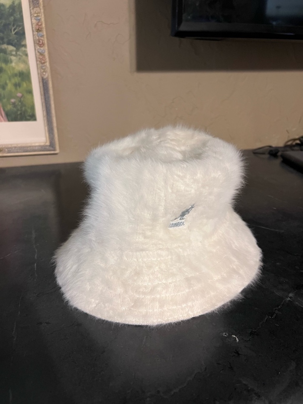 Kangol White Faux Fur Bucket Hat - new with tags